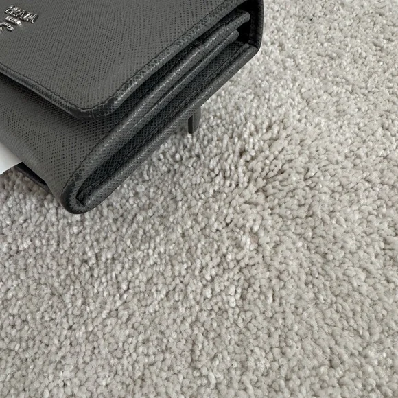 Prada Saffiano Leather Gray Wallet - Picture 15 of 16